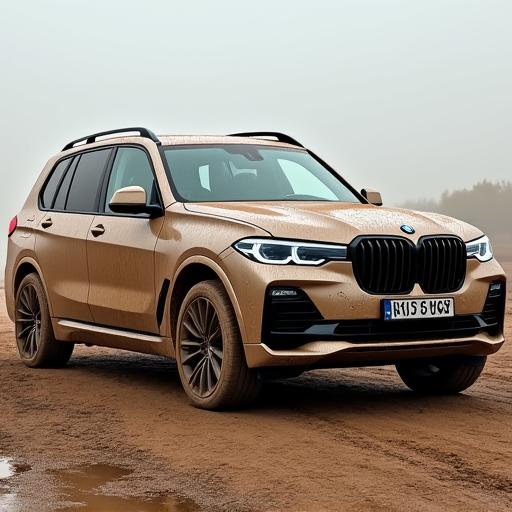 흙탕물이 묻은 BMW X7